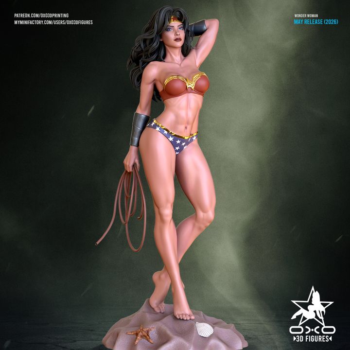 Wonder Woman Swimsuit Edition Resin Art (Designed by OXO3D)