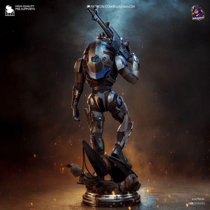 Garrus Vakarian Mass Effect Resin Art (Design by Bulkamancer)