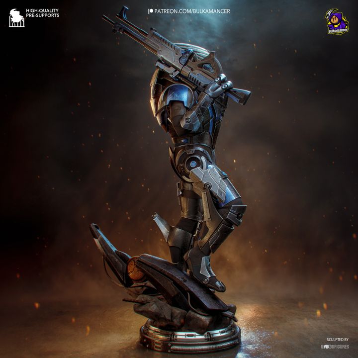 Garrus Vakarian Mass Effect Resin Art (Design by Bulkamancer)