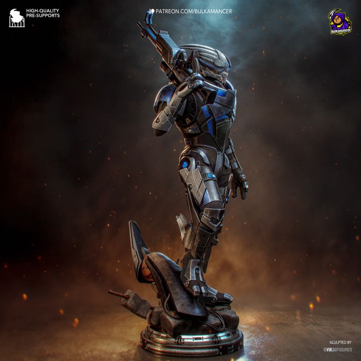 Garrus Vakarian Mass Effect Resin Art (Design by Bulkamancer)