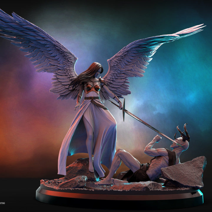 Angelic Warrior Diorama Collectible Resin Fan Art - MTO scale