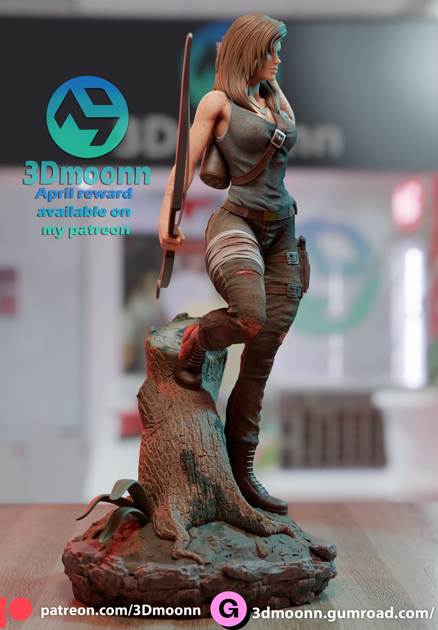 Lara Croft Resin Fan Art Sculpture 3DMoonn