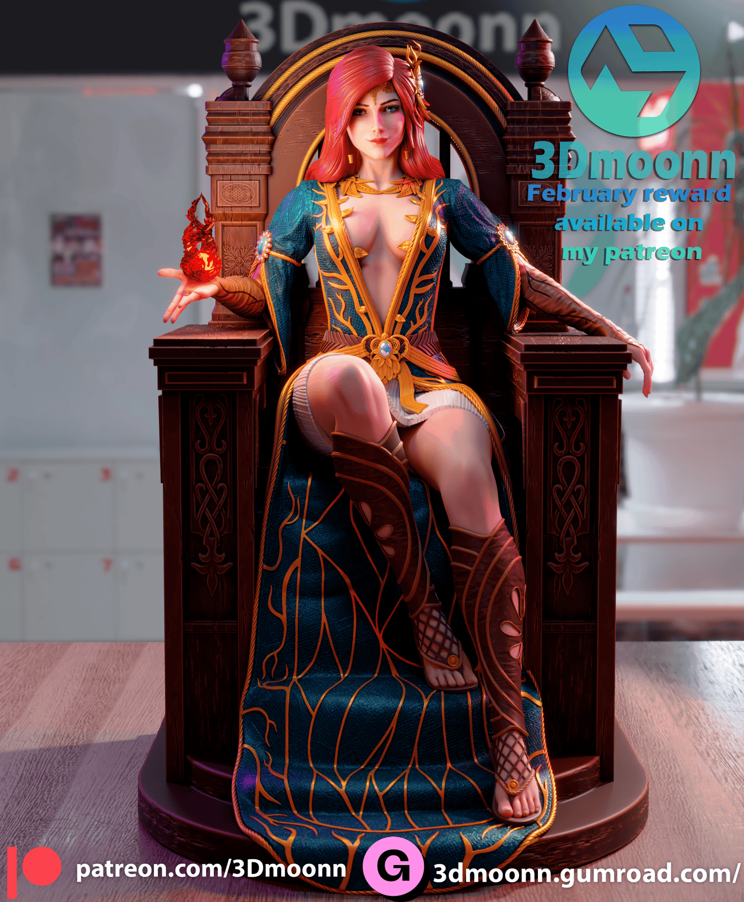 Triss Merigold Resin Fan Art Sculpture 3DMoonn