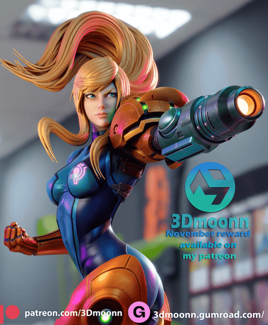 Samus Resin Fan Art Sculpture 3DMoonn