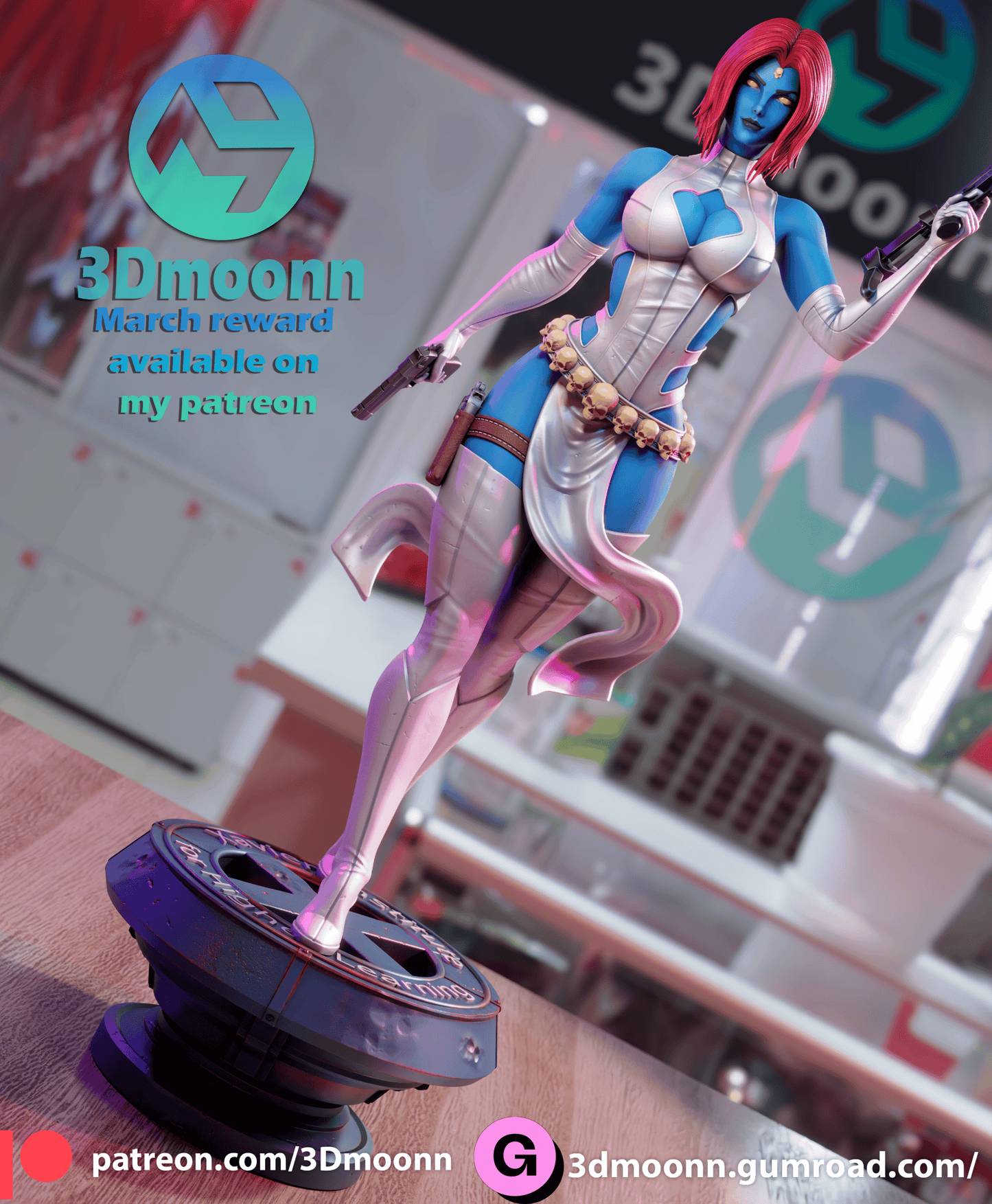 Mystique Resin Fan Art Sculpture 3DMoonn