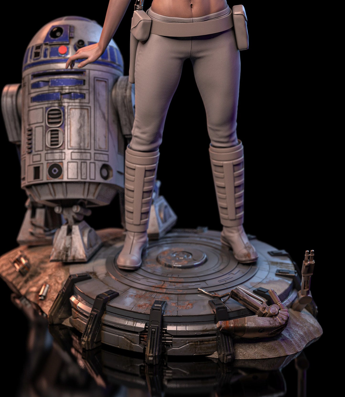 Padme and R2D2 Resin Art (Designed by VXLabs)