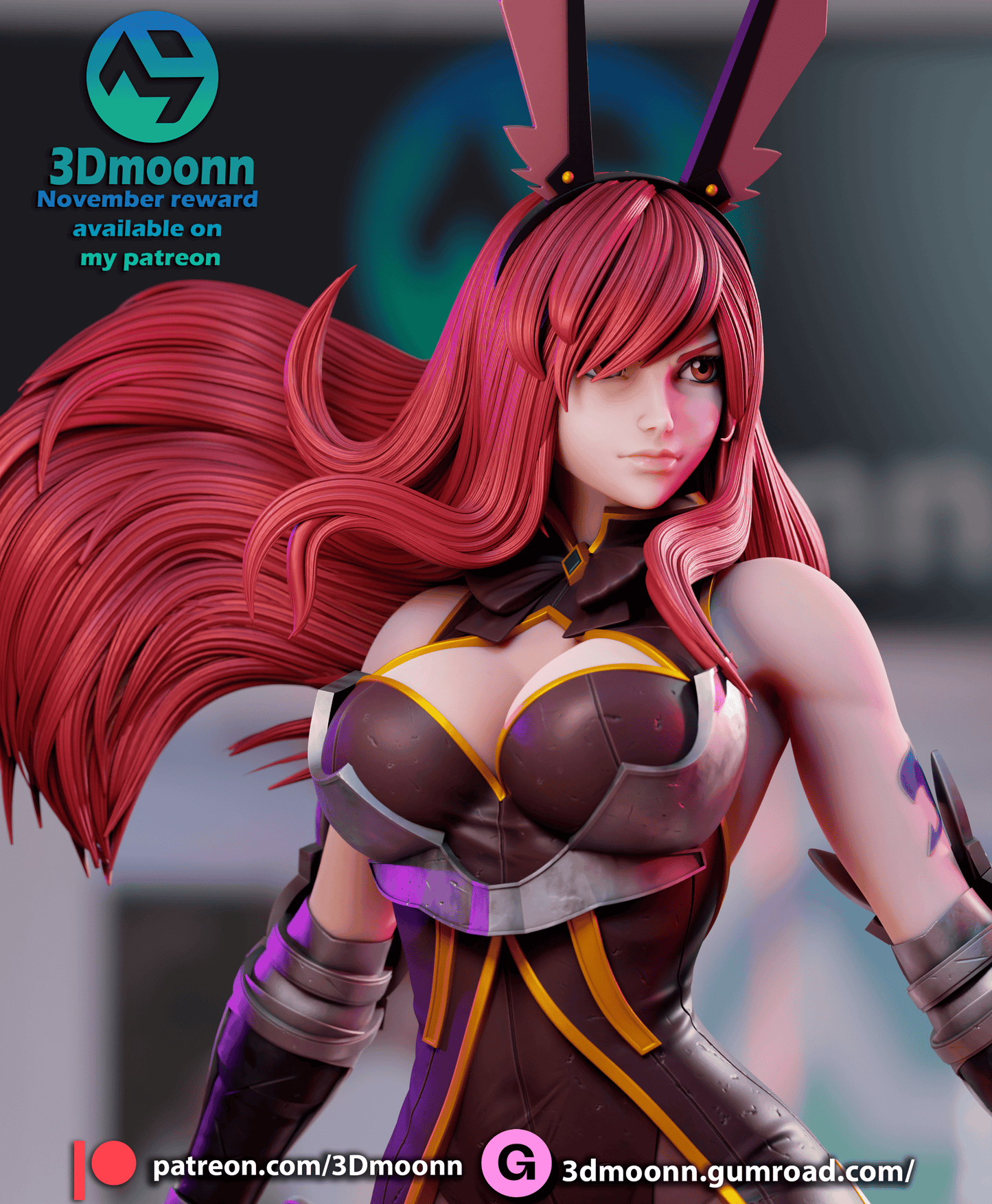 Erza Scarlet Resin Fan Art Sculpture (3DM)