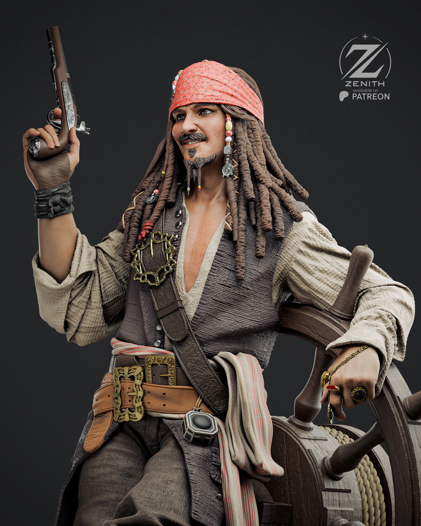 Jack Sparrow Resin Fan Art MTO (Design by Zenith)