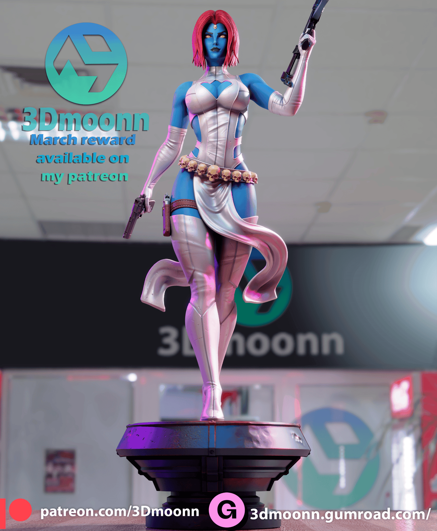 Mystique Resin Fan Art Sculpture 3DMoonn