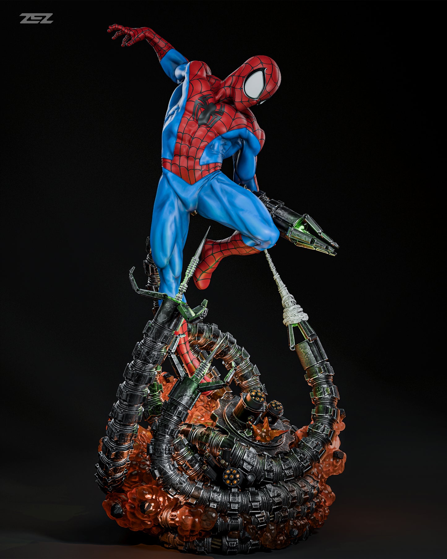 Spiderman vs Octa Resin Fan Art Sculpture (Zez)