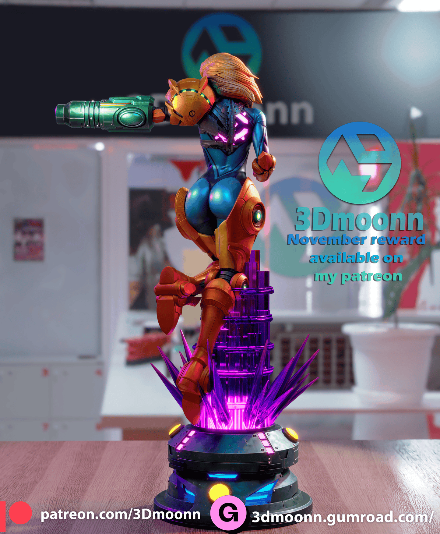 Samus Resin Fan Art Sculpture 3DMoonn