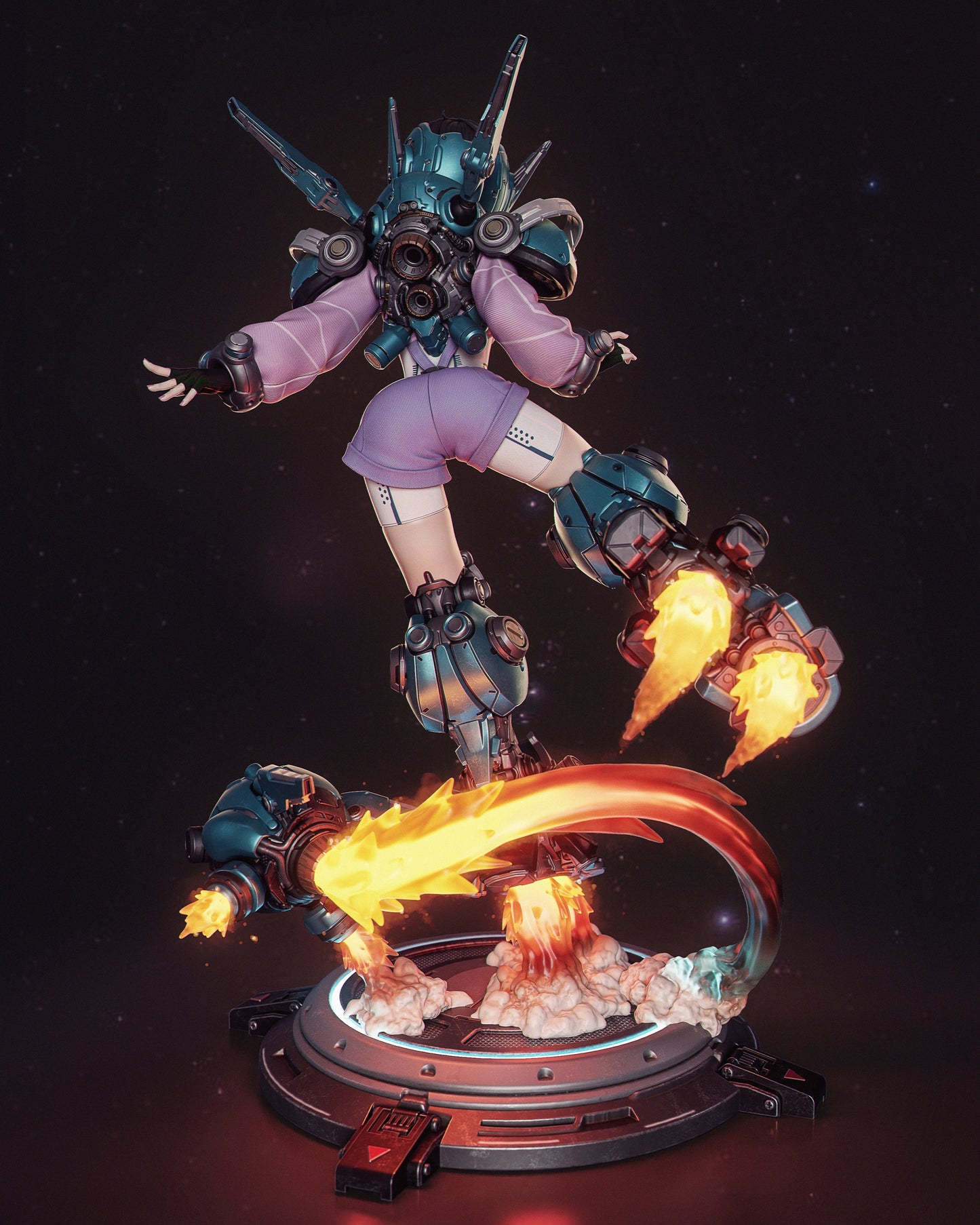 Nillai and Bblue Mechagirl Resin Art - MTO (Design by CA3D)