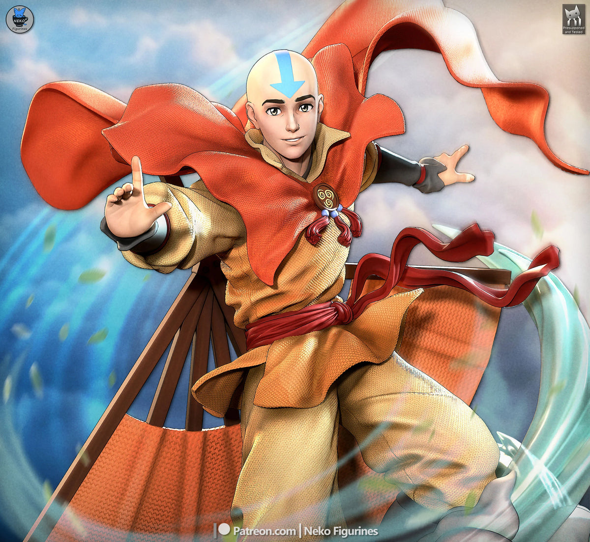 Aang Last Airbender Resin Art (Neko Version)