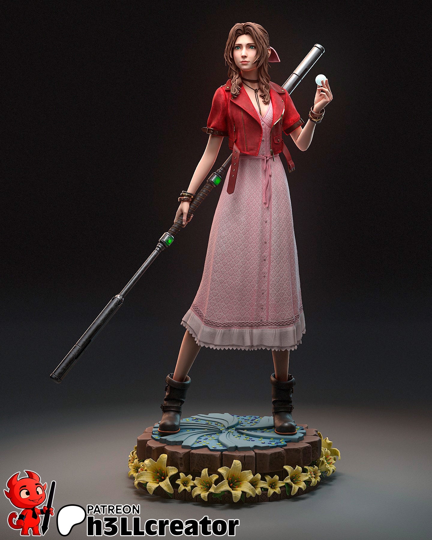 Aerith Resin Fan Art - MTO (Design by H3llcreator)