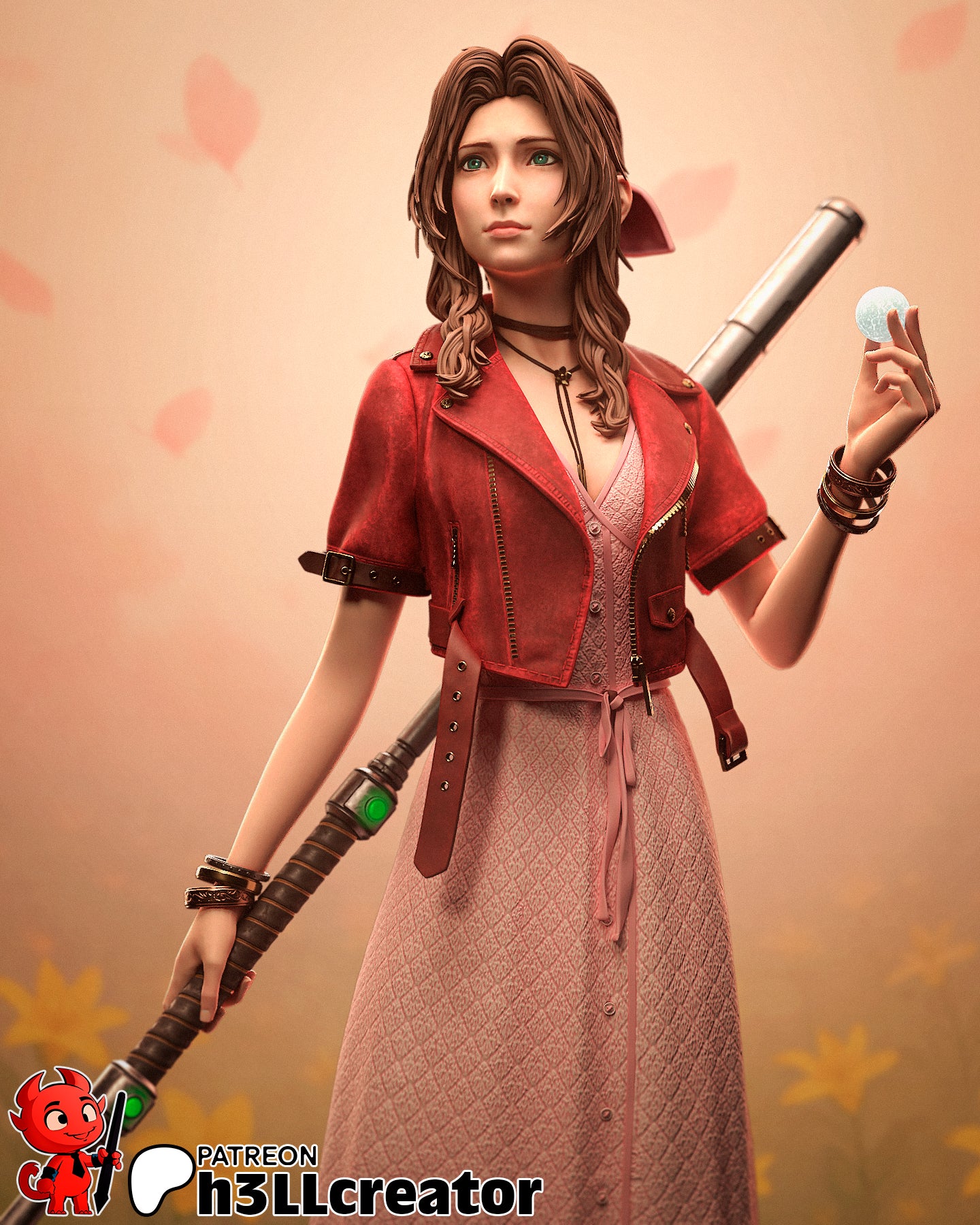 Aerith Resin Fan Art - MTO (Design by H3llcreator)