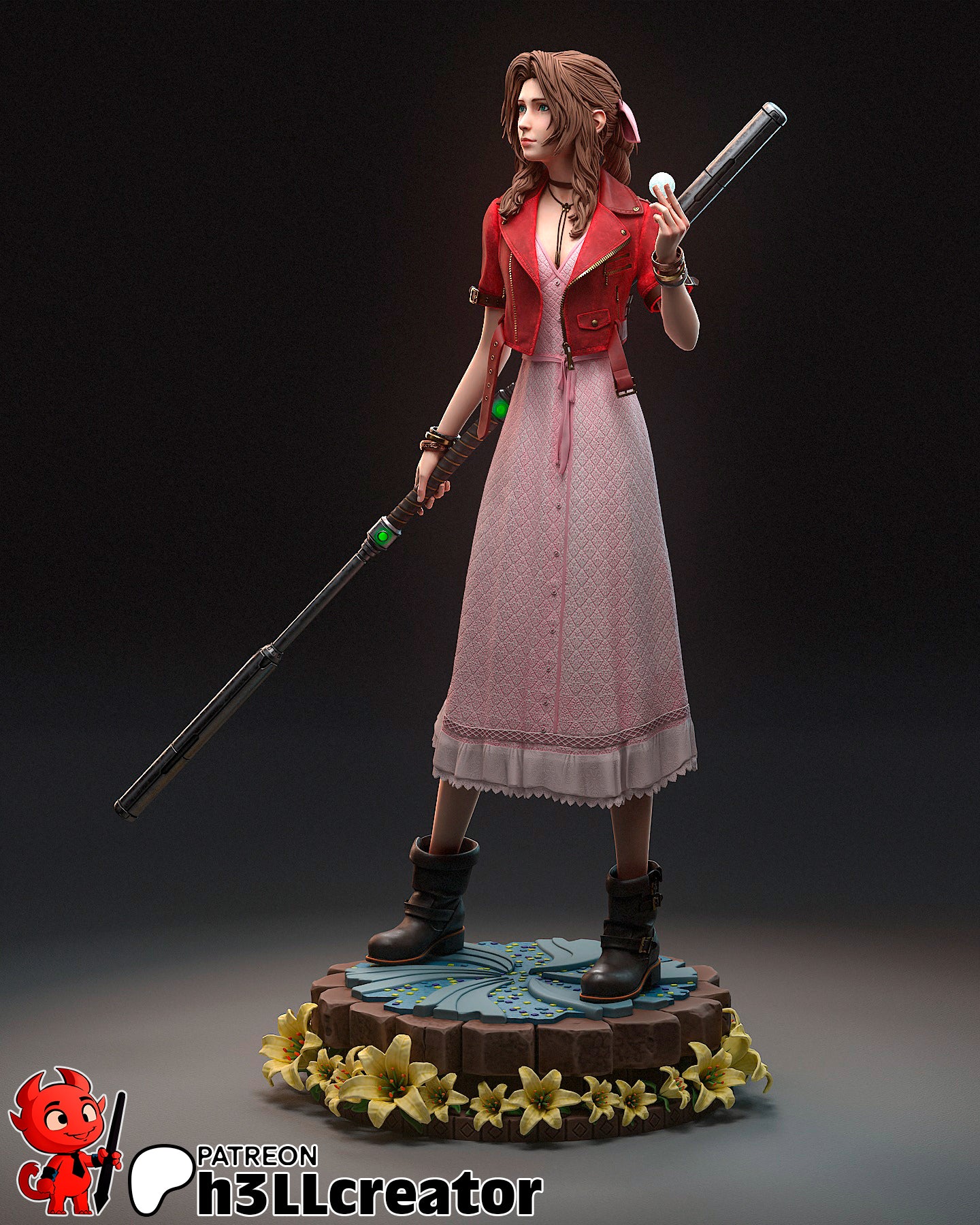 Aerith Resin Fan Art - MTO (Design by H3llcreator)
