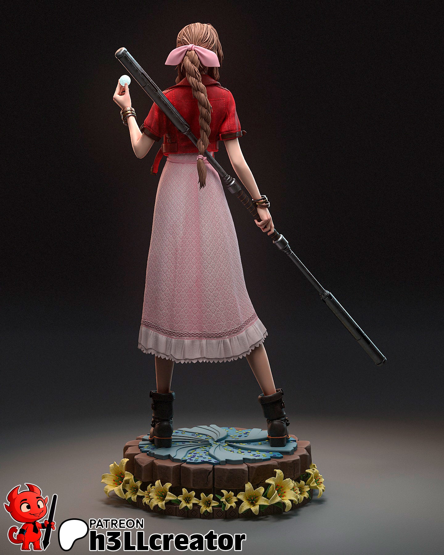 Aerith Resin Fan Art - MTO (Design by H3llcreator)