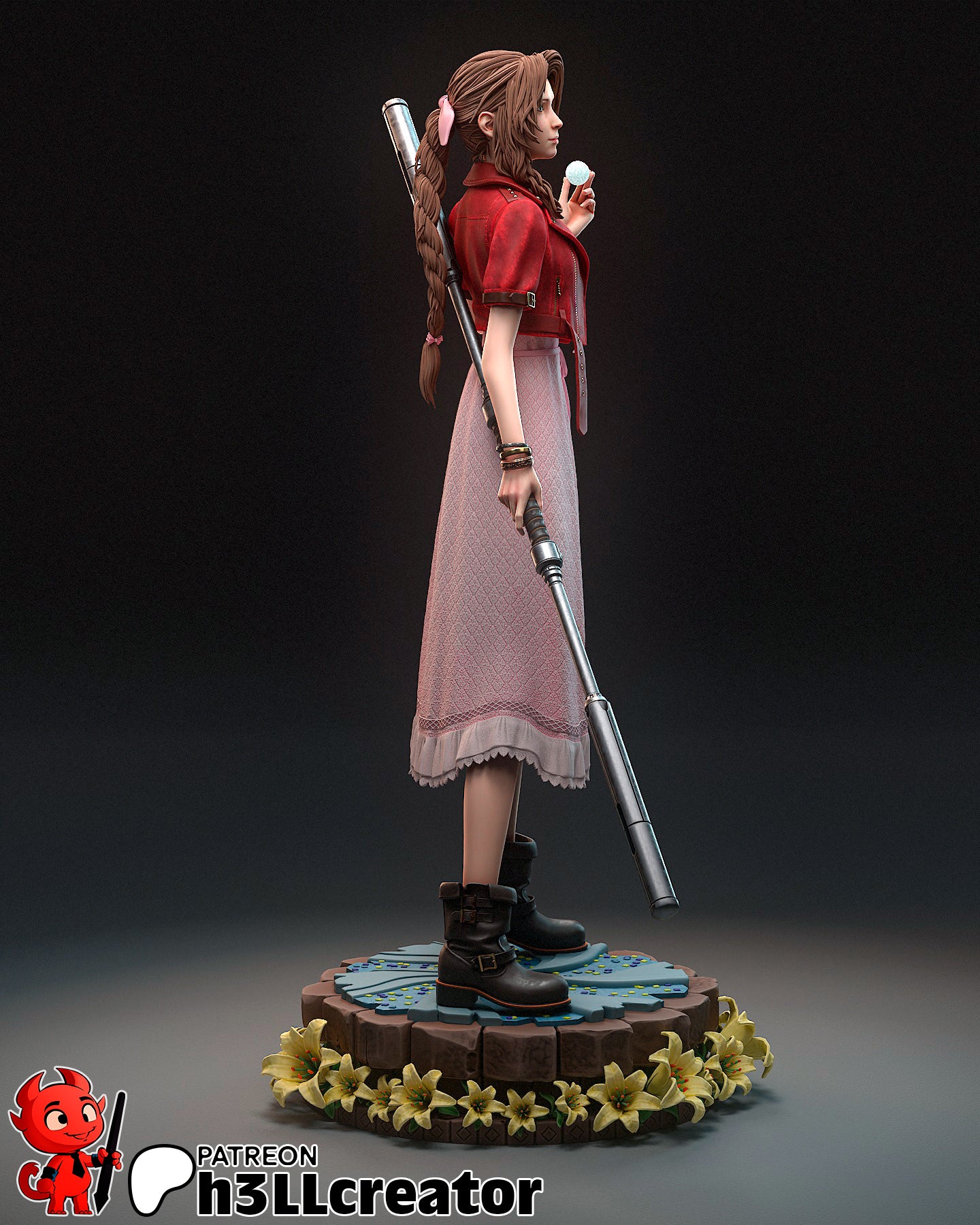 Aerith Resin Fan Art - MTO (Design by H3llcreator)
