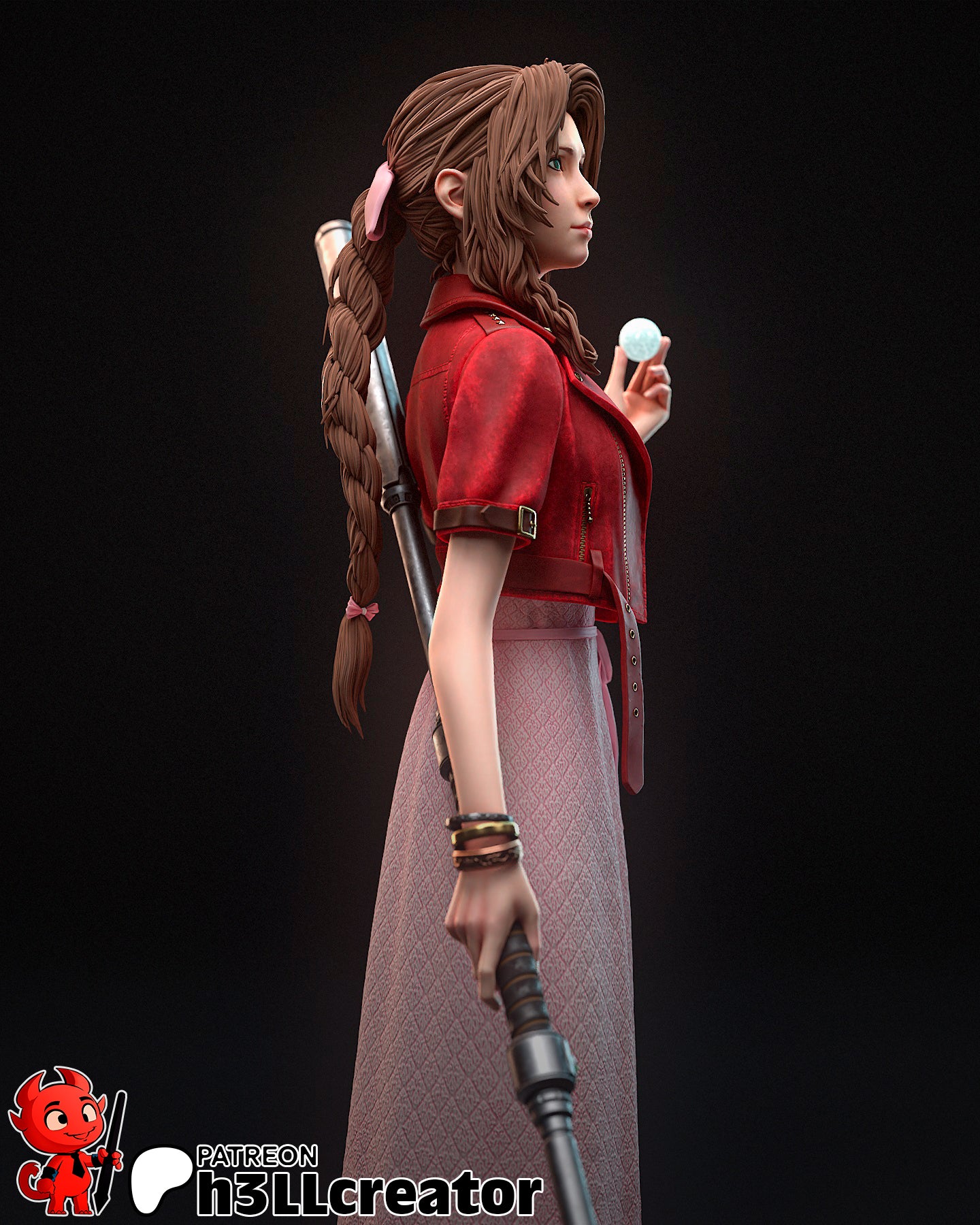 Aerith Resin Fan Art - MTO (Design by H3llcreator)