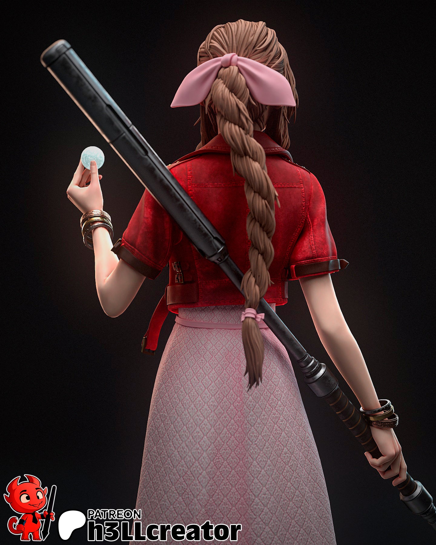 Aerith Resin Fan Art - MTO (Design by H3llcreator)