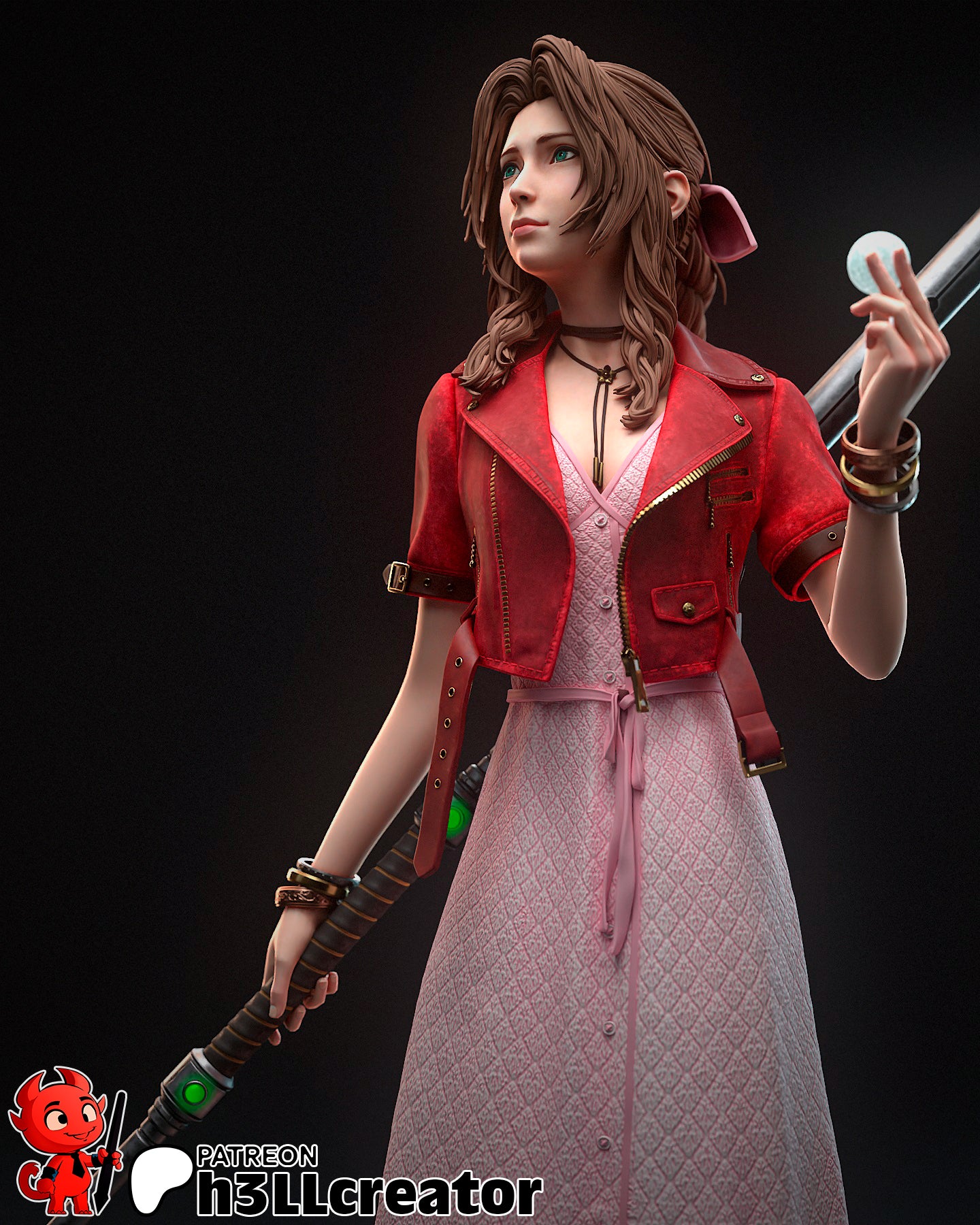 Aerith Resin Fan Art - MTO (Design by H3llcreator)