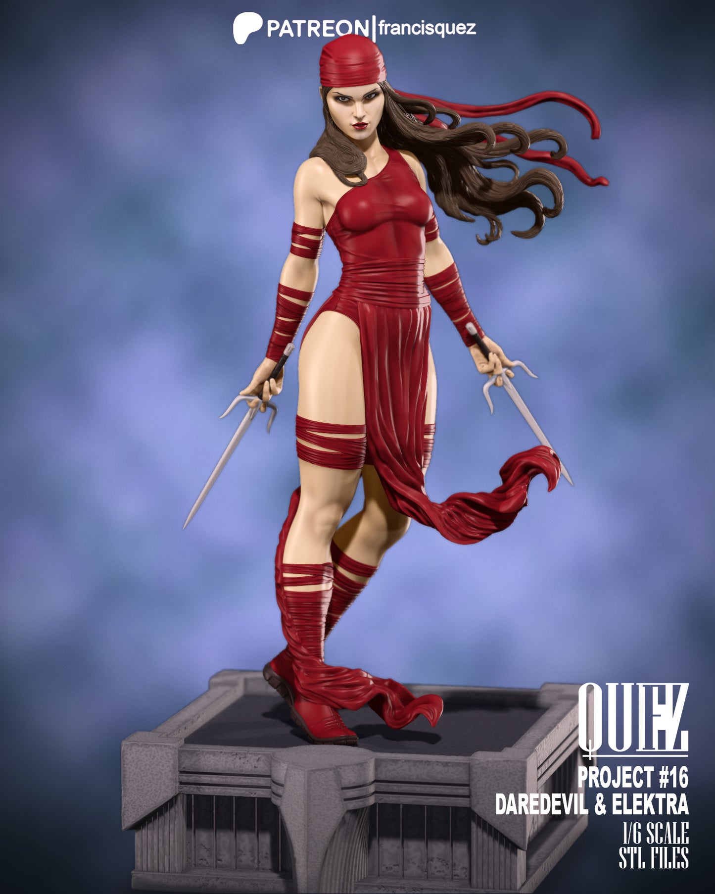 Daredevil and Elektra Savage Resin Fan Art Pro Painted - MTO (Quez)