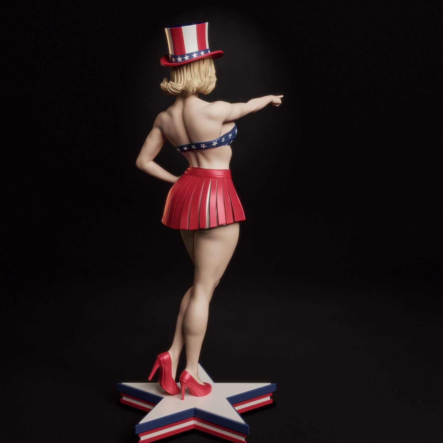 All American Bombshell Pinup Resin Art (Design by Abe3D)