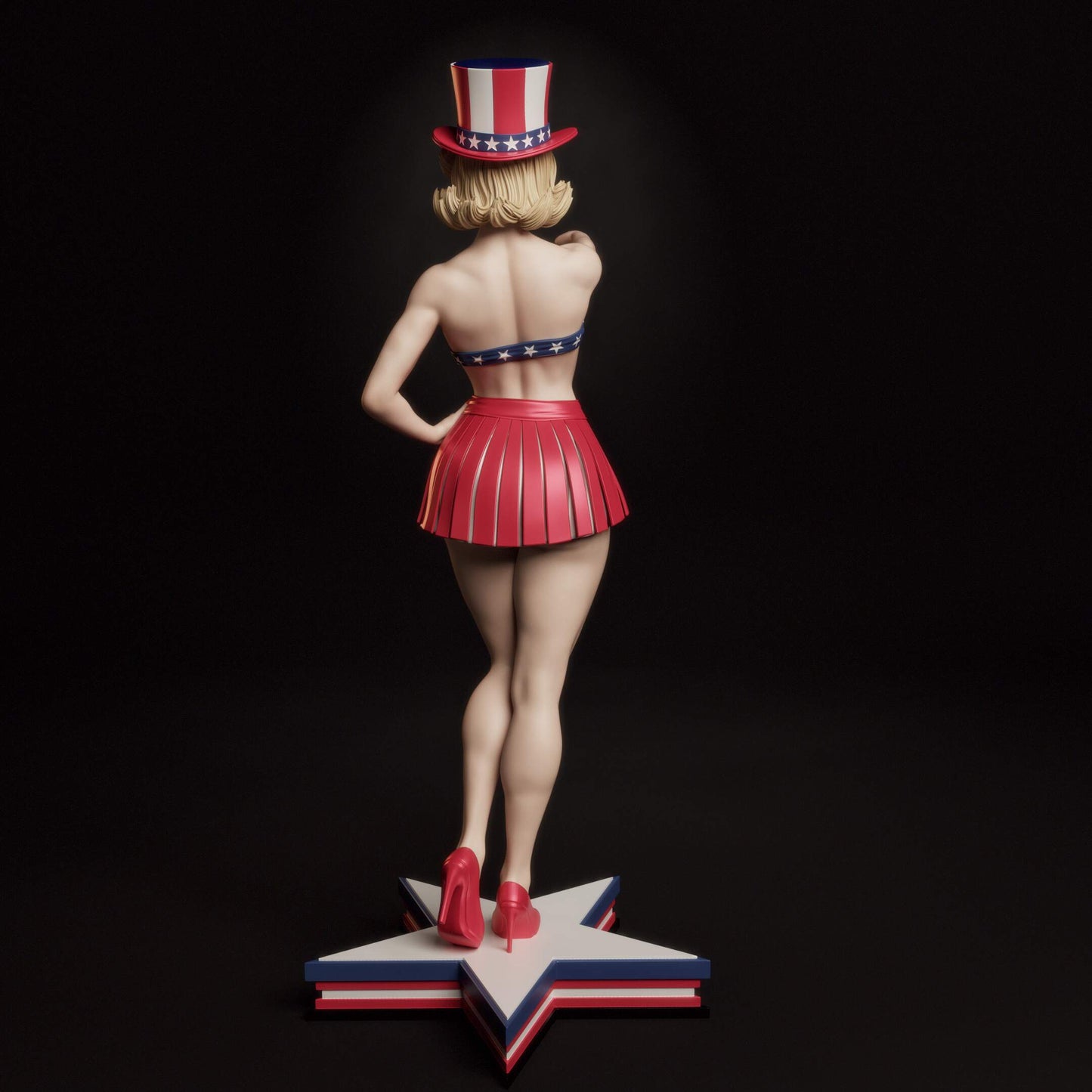 All American Bombshell Pinup Resin Art (Design by Abe3D)