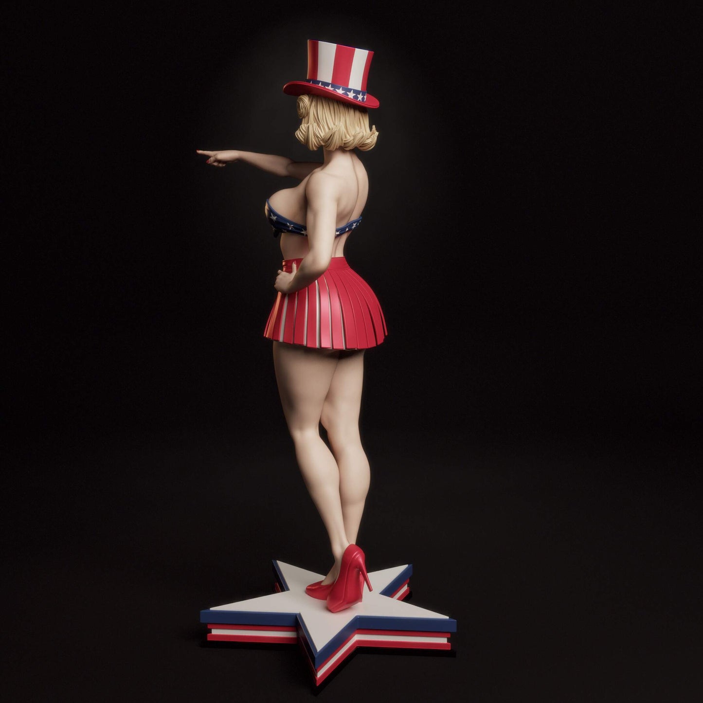 All American Bombshell Pinup Resin Art (Design by Abe3D)