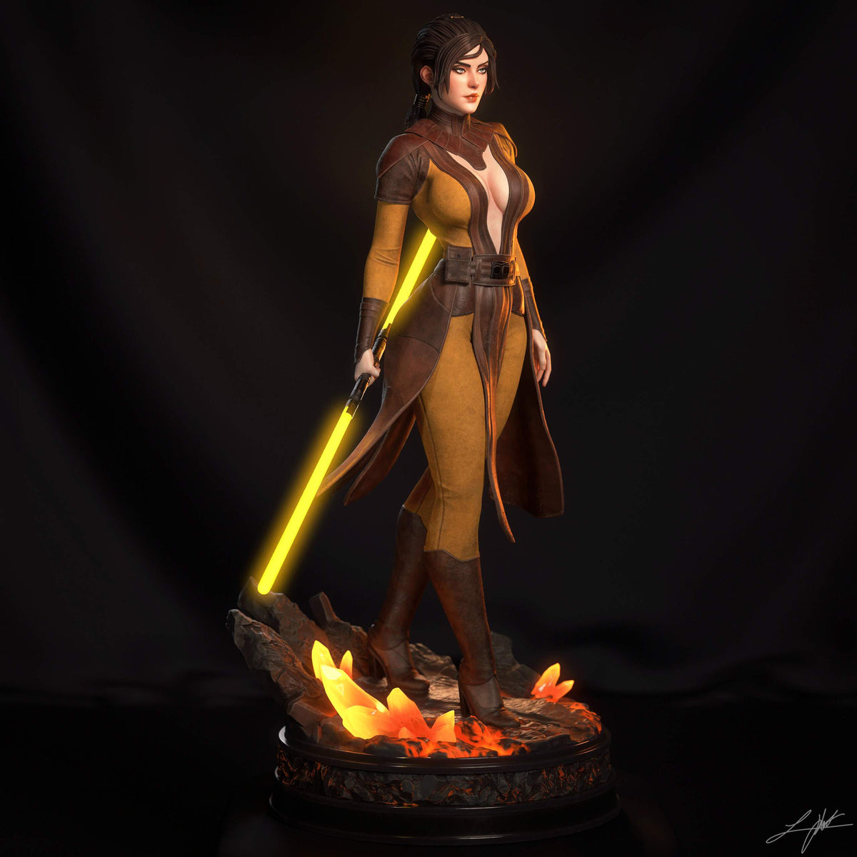 Bastila Shan Star Wars Knights of the Old Republic Resin Art (Design by Abe3D)