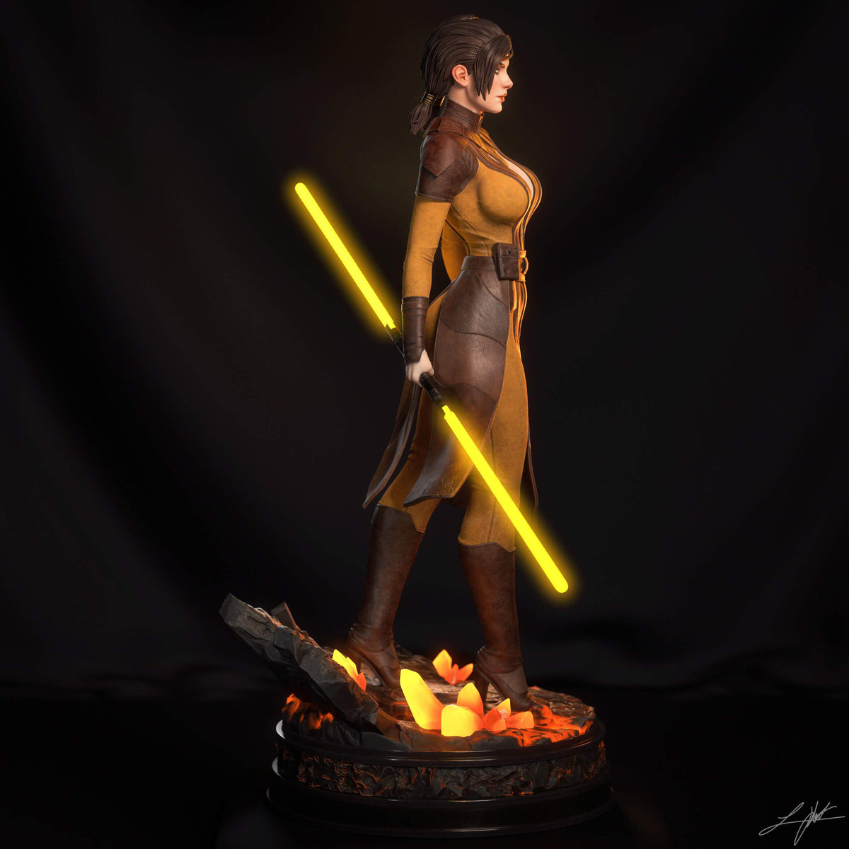 Bastila Shan Star Wars Knights of the Old Republic Resin Art (Design by Abe3D)