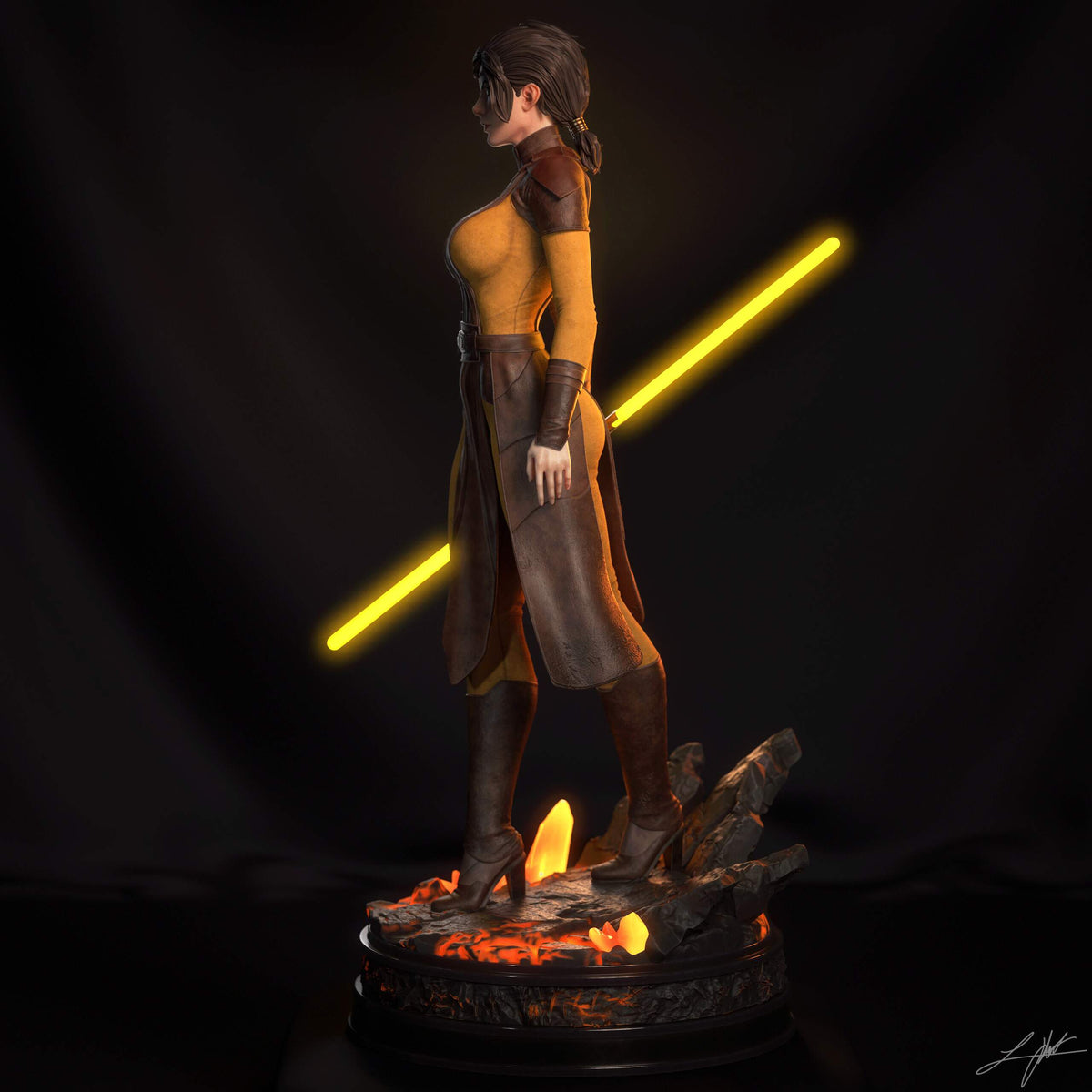 Bastila Shan Star Wars Knights of the Old Republic Resin Art (Design by Abe3D)