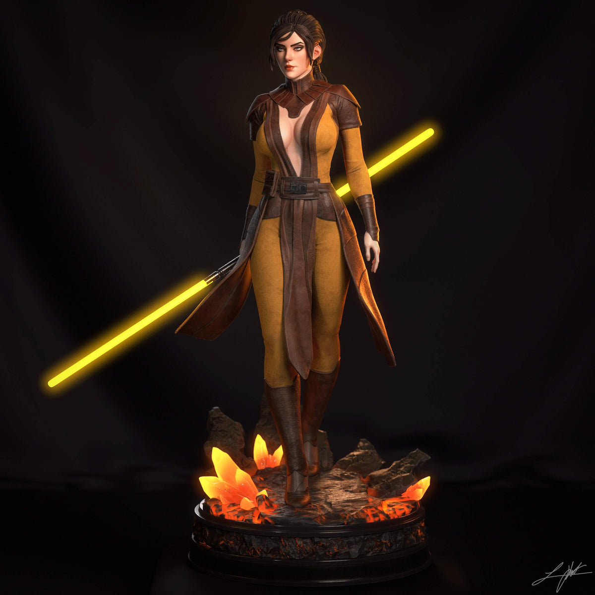 Bastila Shan Star Wars Knights of the Old Republic Resin Art (Design by Abe3D)