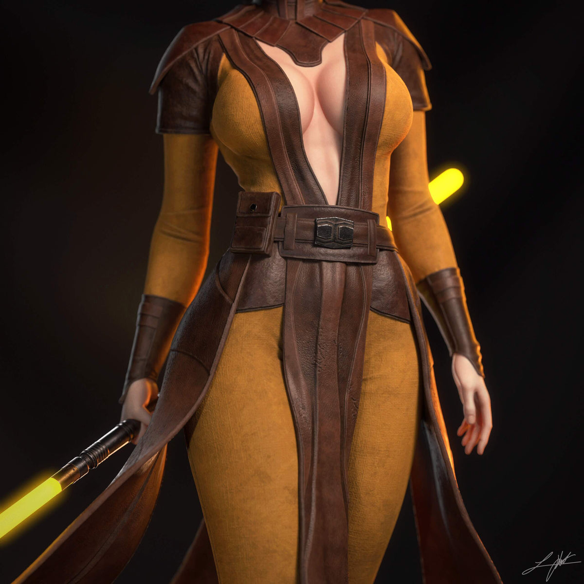 Bastila Shan Star Wars Knights of the Old Republic Resin Art (Design by Abe3D)