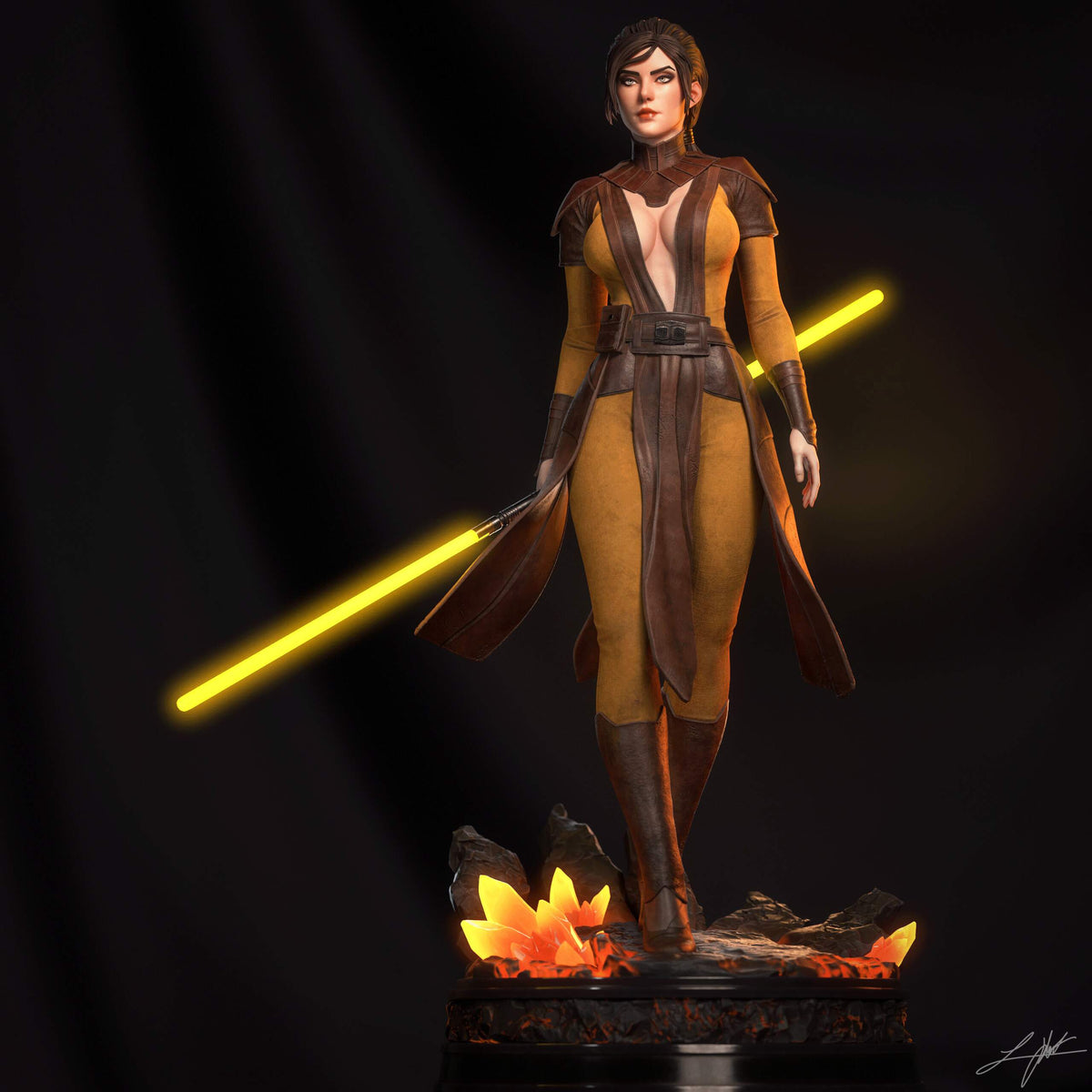 Bastila Shan Star Wars Knights of the Old Republic Resin Art (Design by Abe3D)