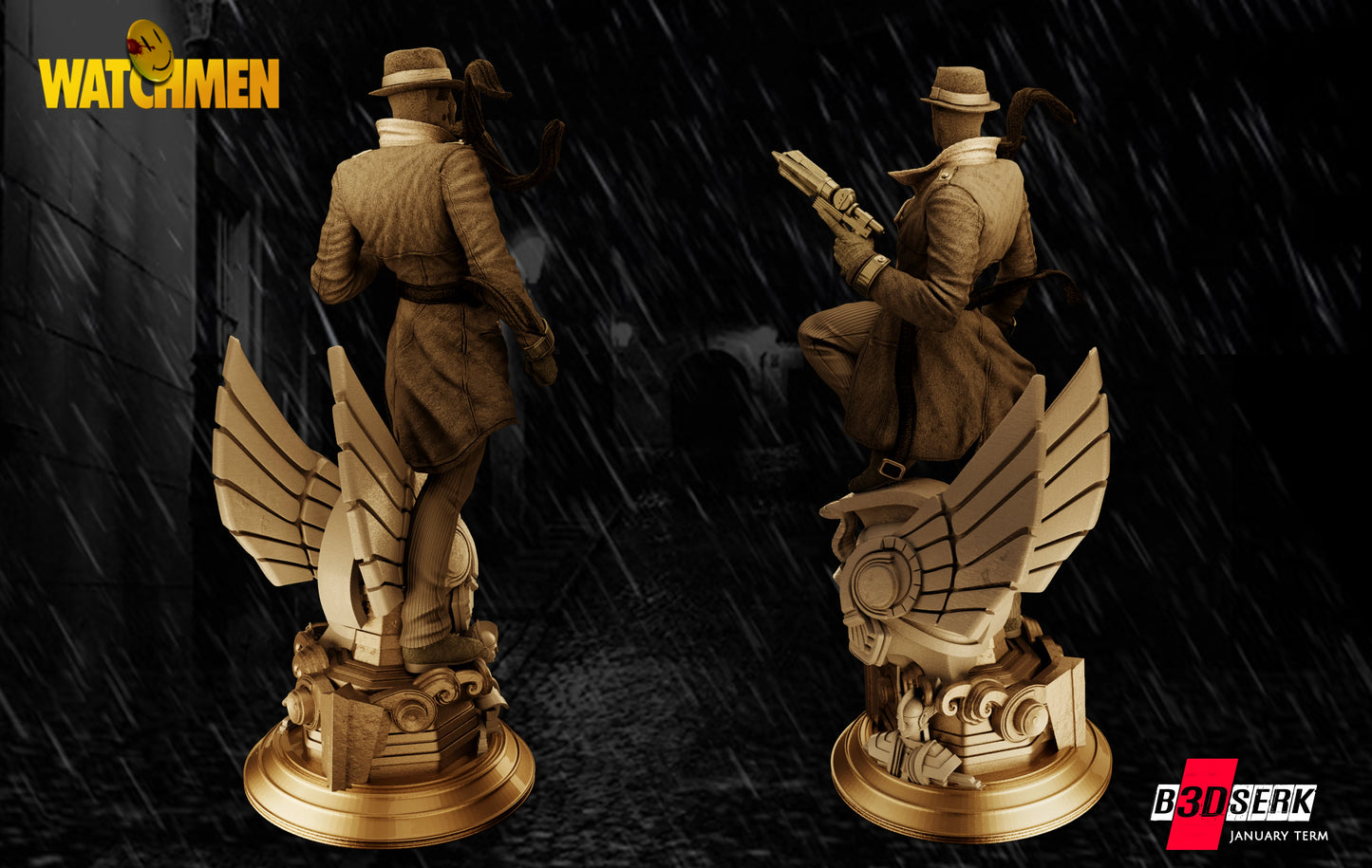 Rorschach Resin Sculpture Fan Art Pro Painted - MTO