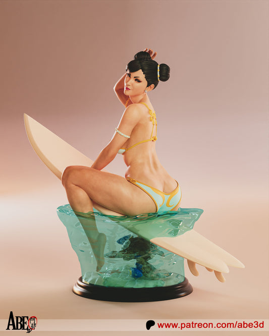 Chun-Li Surf Resin Fan Art - MTO (Design by Abe3D)