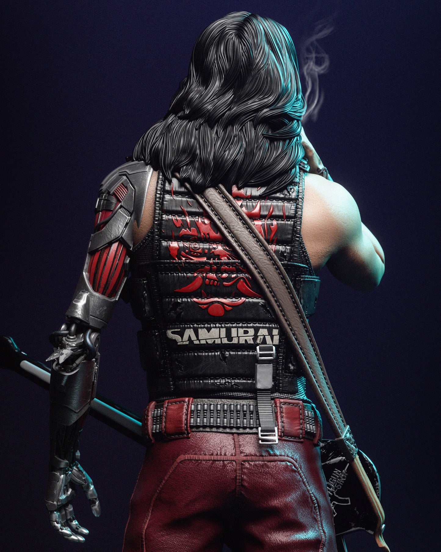 Johnny Silverhand Cyberpunk Resin Art (Design by CA3D)