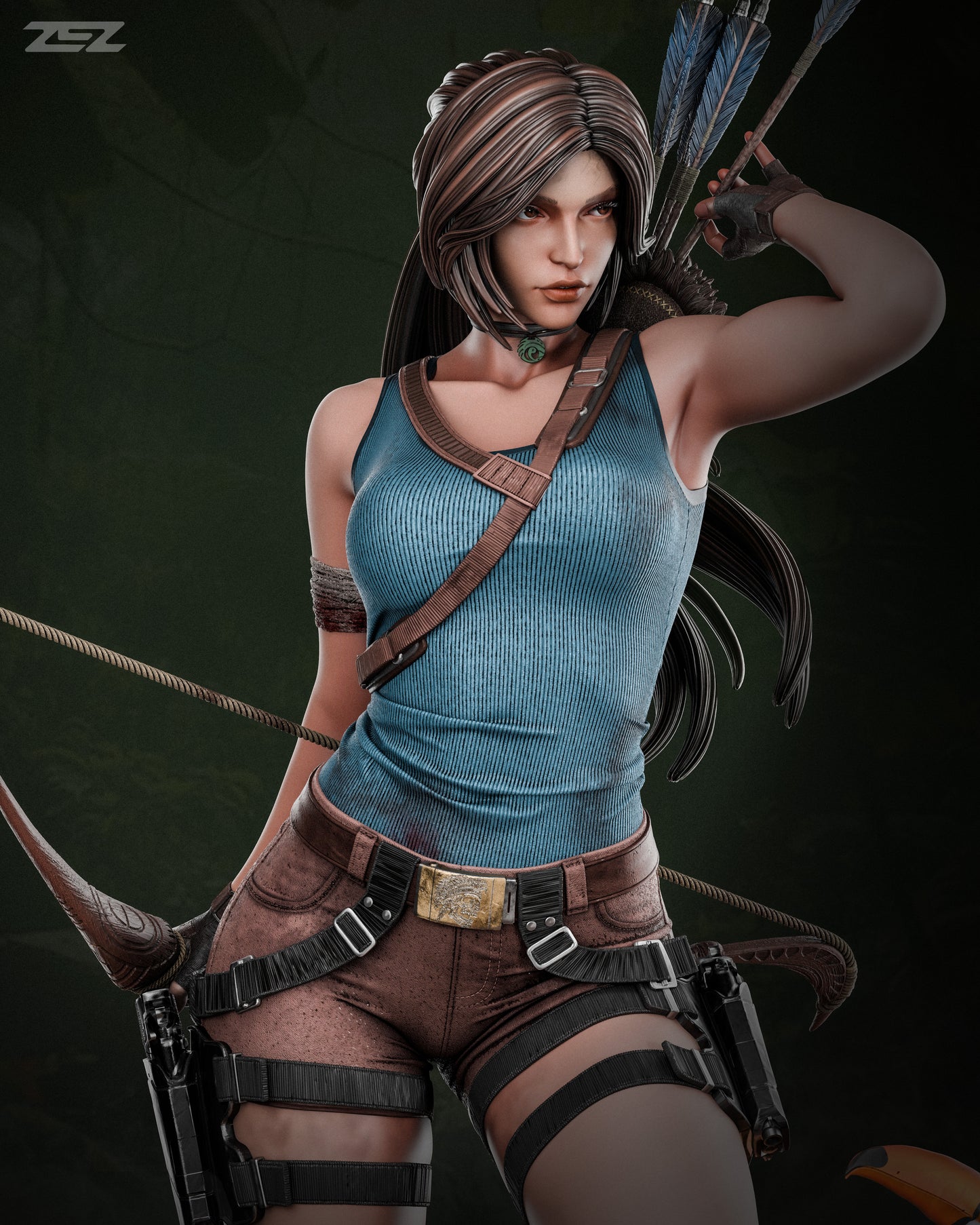 Lara Croft Resin Fan Art Pro Painted - MTO ZEZ