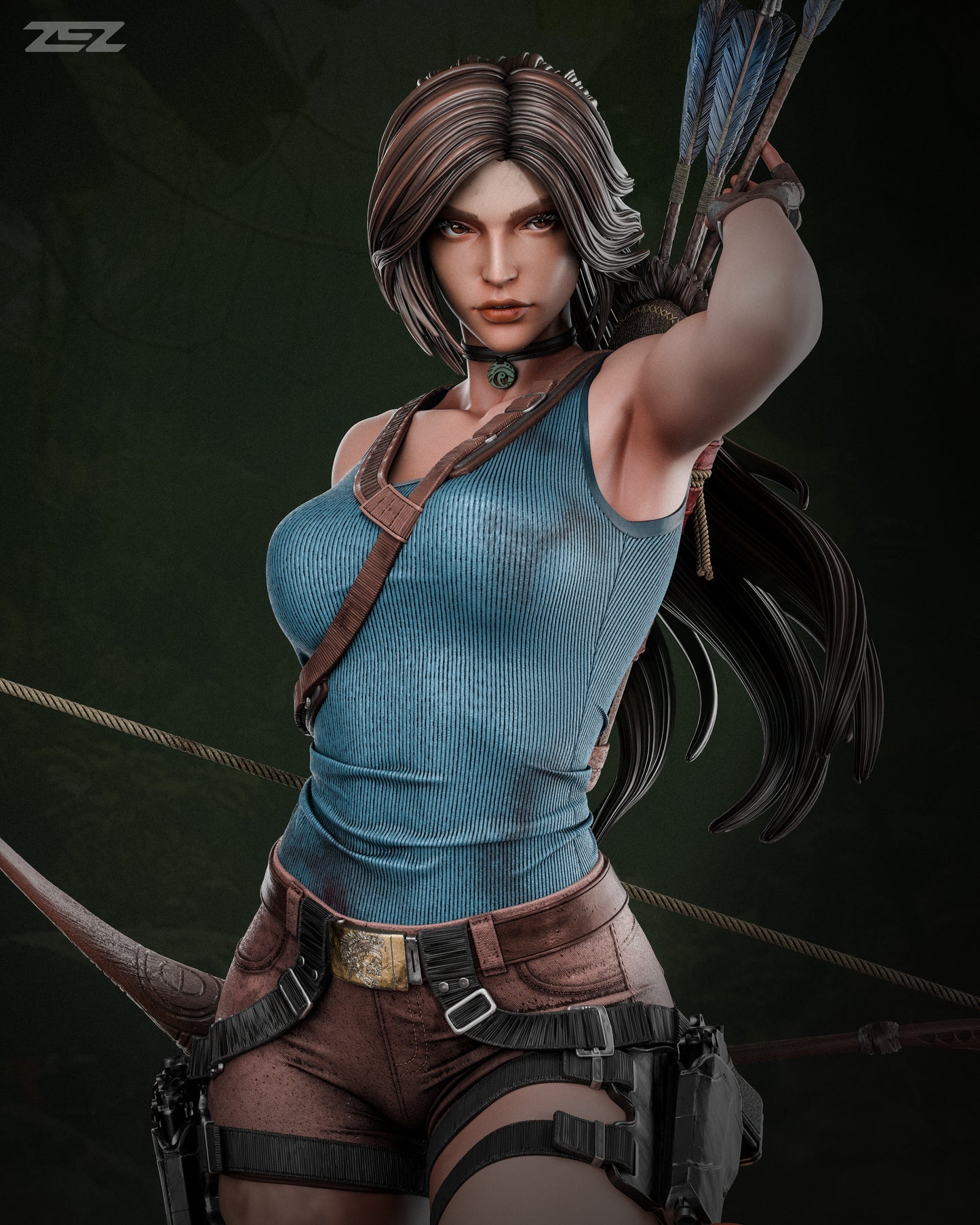 Lara Croft Resin Fan Art Pro Painted - MTO ZEZ