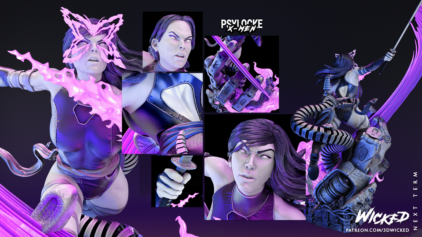 Psylocke Collectible Resin Fan Art - MTO (Wicked)