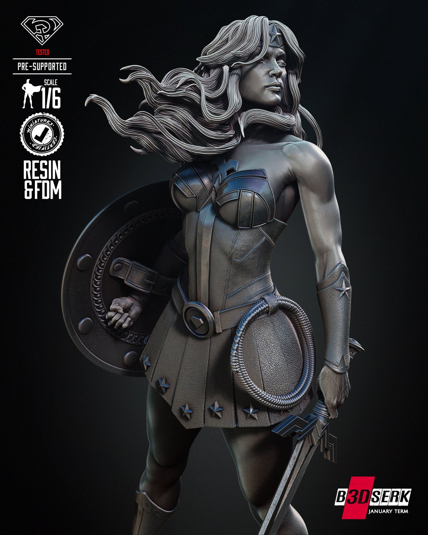 Wonder Woman Red Son Resin Sculpture Fan Art  - MTO