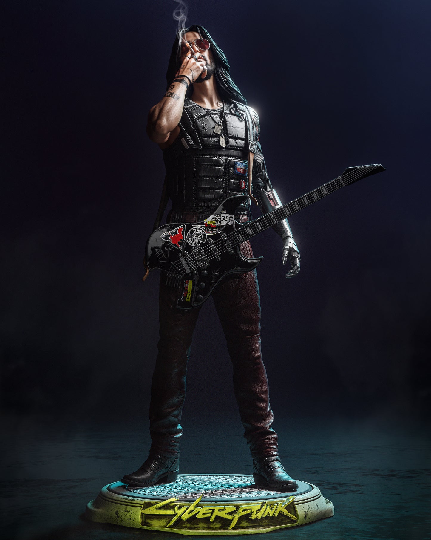 Johnny Silverhand Cyberpunk Resin Art (Design by CA3D)