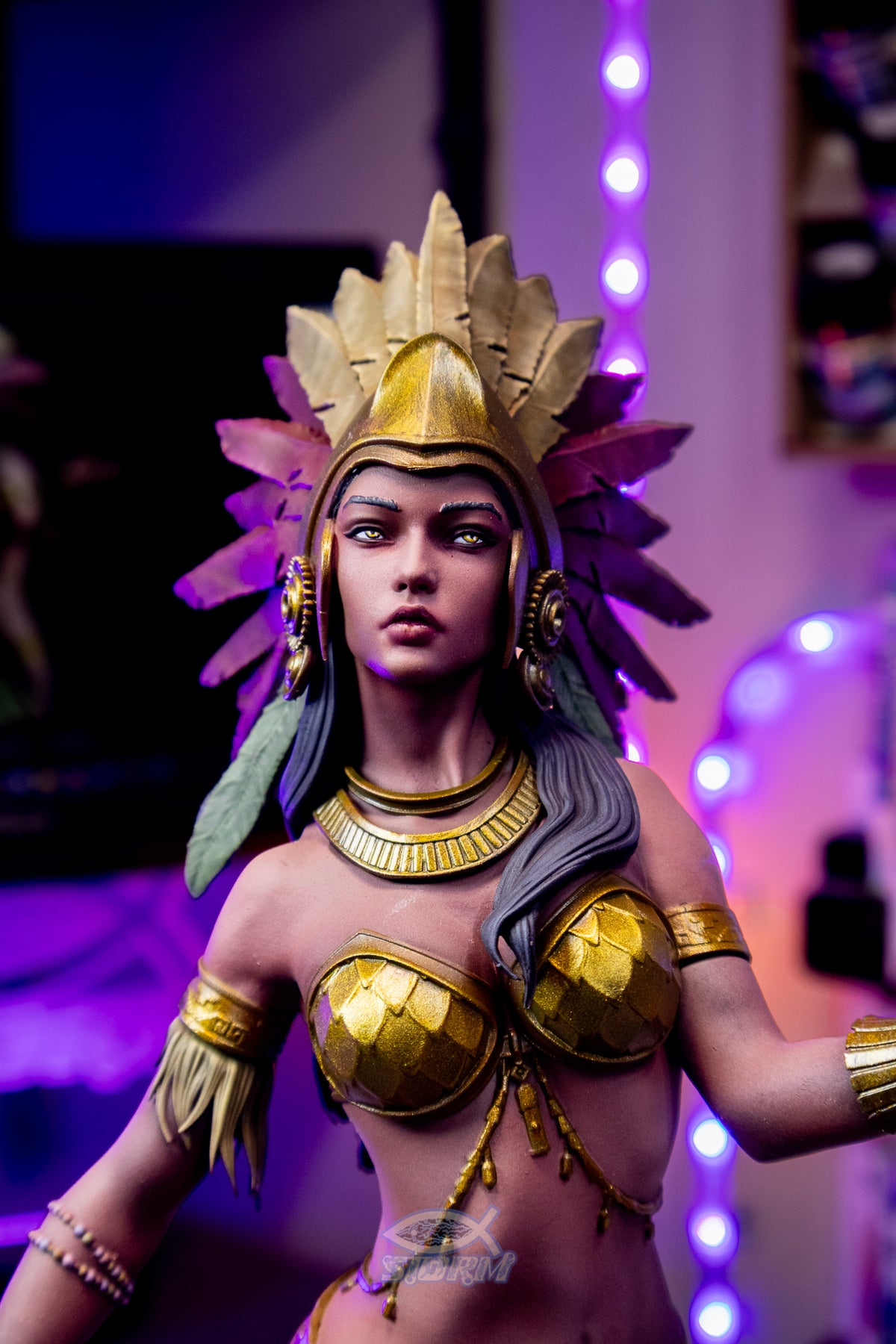 Aztec Beauty Resin Fan Art (Design by CA3D Studios)  - MTO