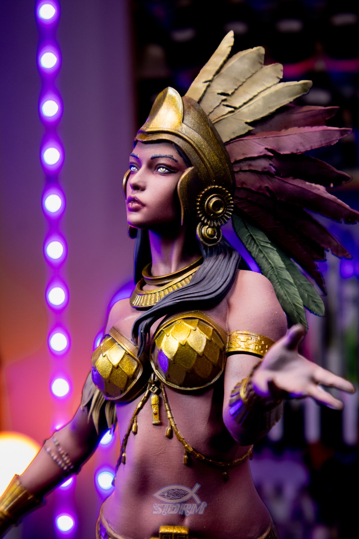 Aztec Beauty Resin Fan Art (Design by CA3D Studios)  - MTO