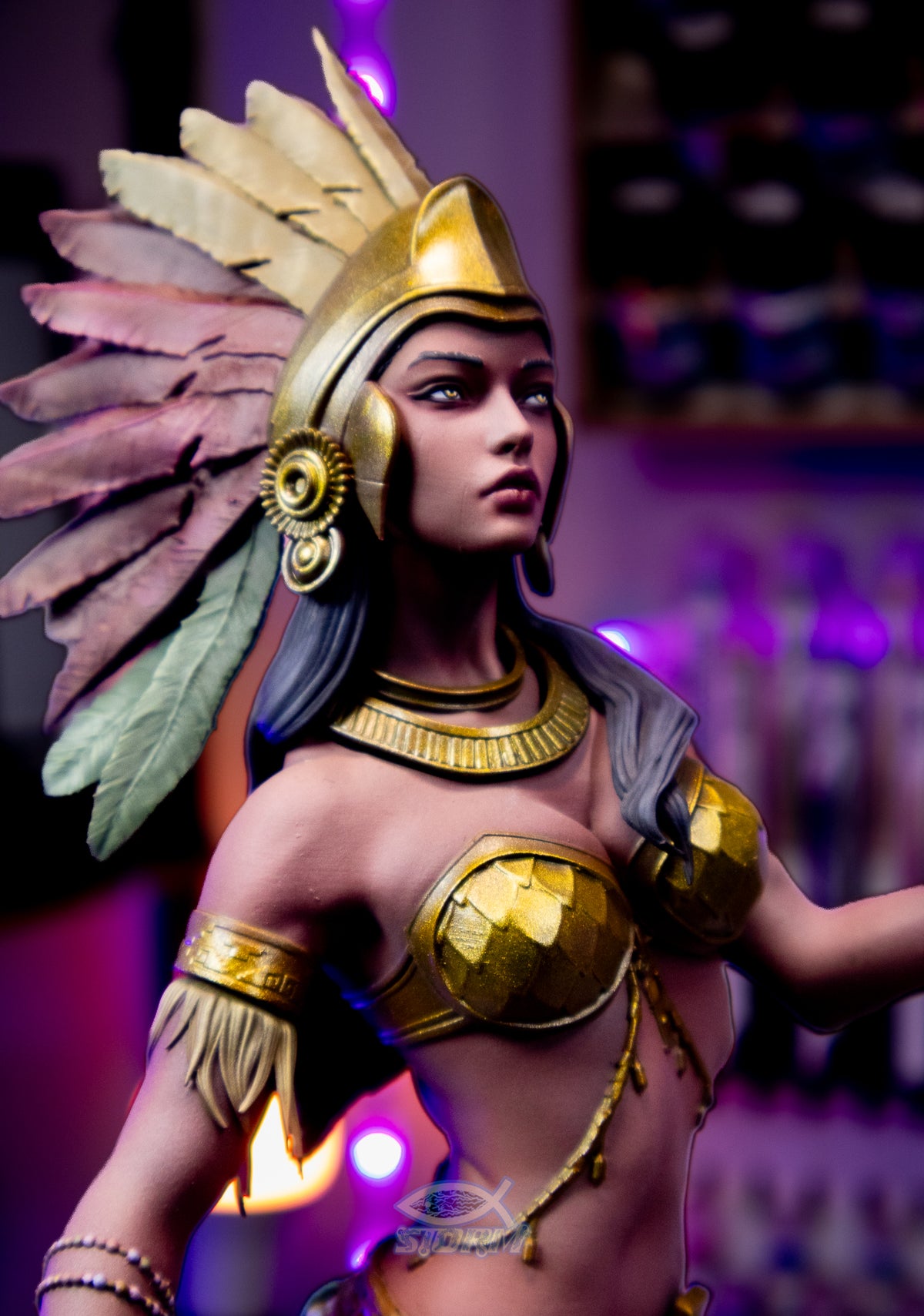 Aztec Beauty Resin Fan Art (Design by CA3D Studios)  - MTO