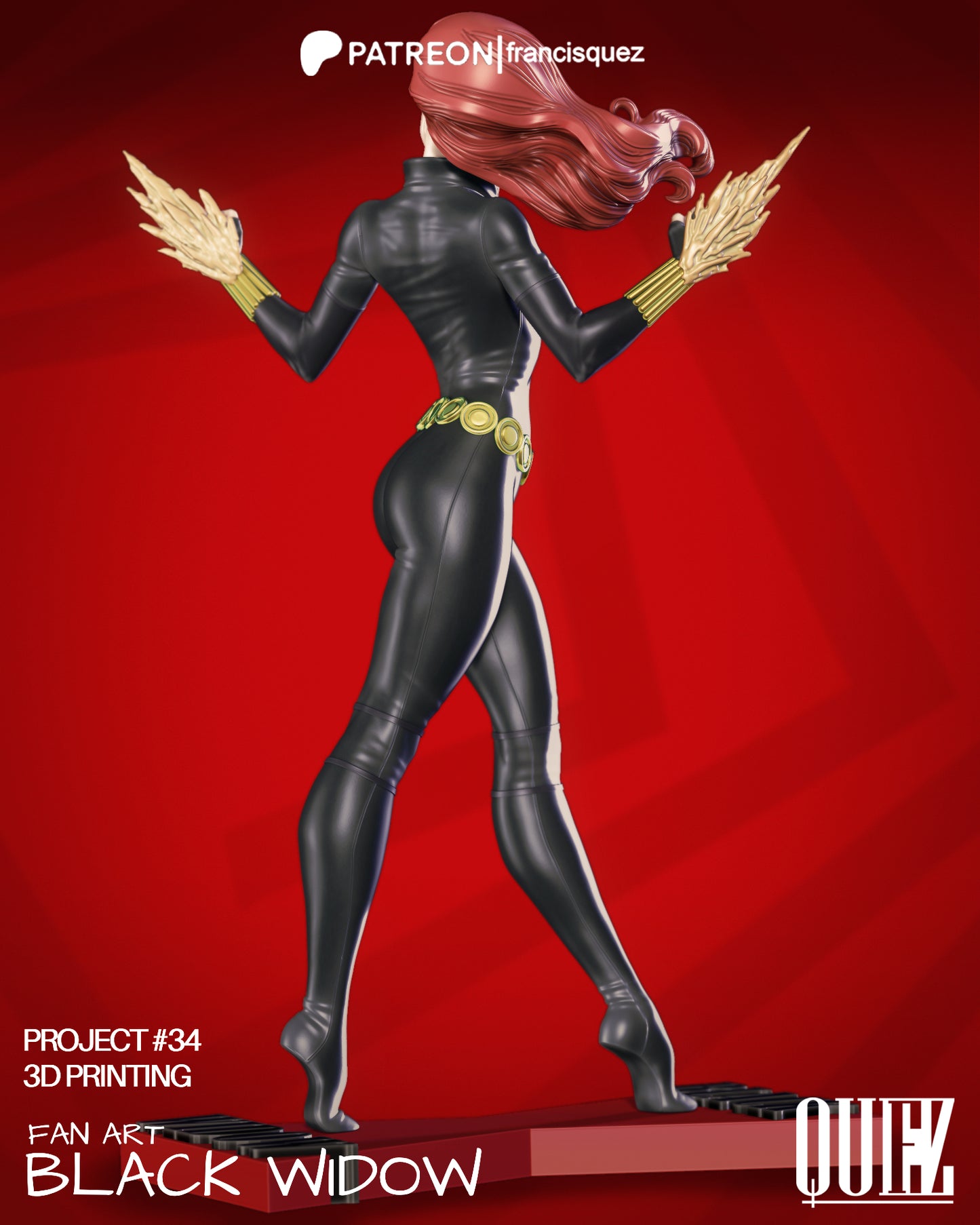 Black Widow  Resin Fan Art - MTO (Quez)