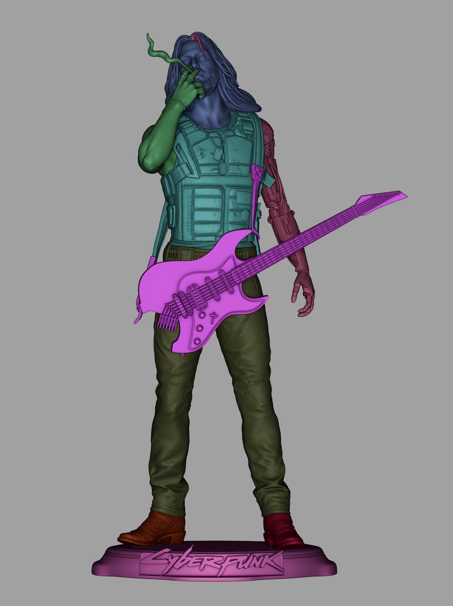 Johnny Silverhand Cyberpunk Resin Art (Design by CA3D)
