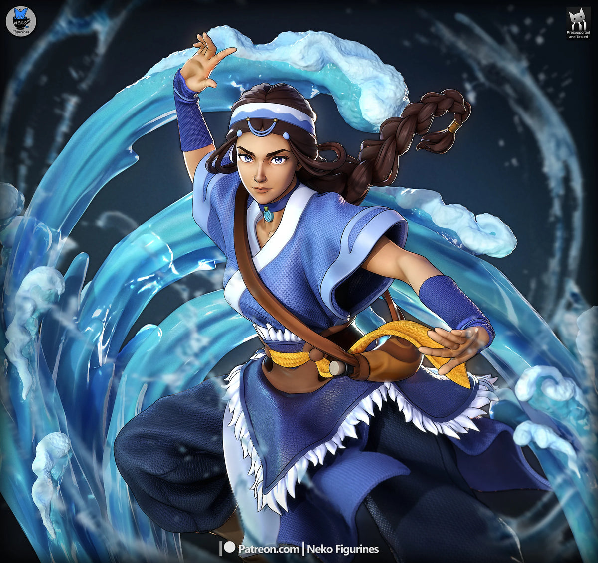 Katara Last Airbender Resin Art (Neko Version)