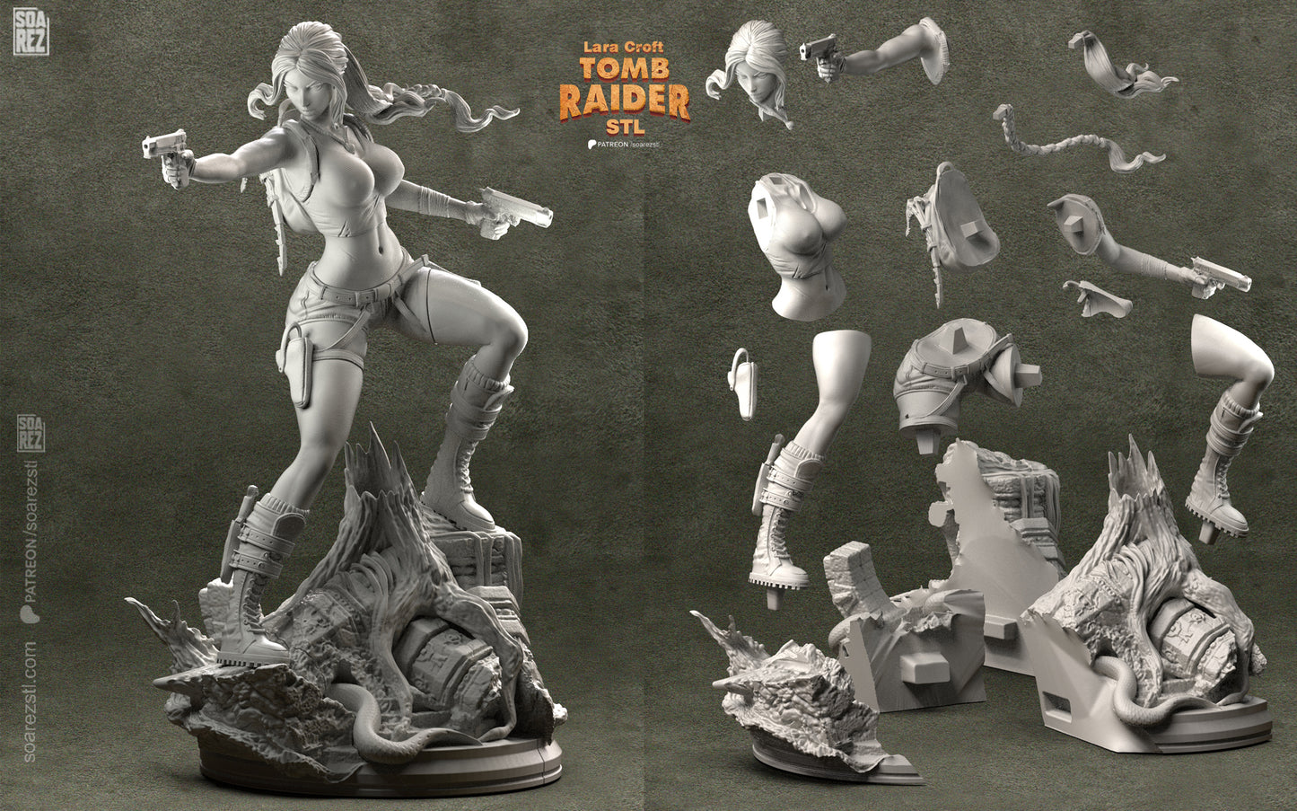 Lara Croft Resin Fan Art Sculpture (Soarez)